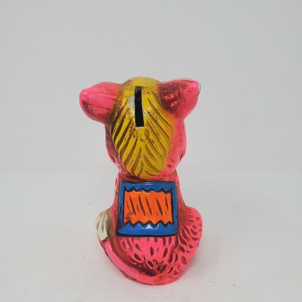 VTG Lego Japan Hot Pink Horse/Donkey Chalkware Piggy Bank - Picture 5 of 7